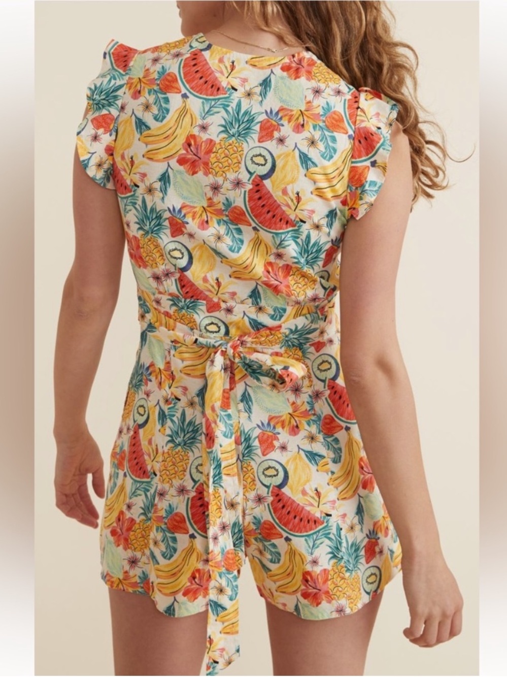 Marine Layer Camila Romper Floral Fruit Tropical Print - Picture 4 of 16